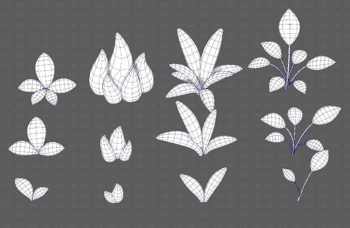 Trees Cartoon V41 Low-poly 3D model_9