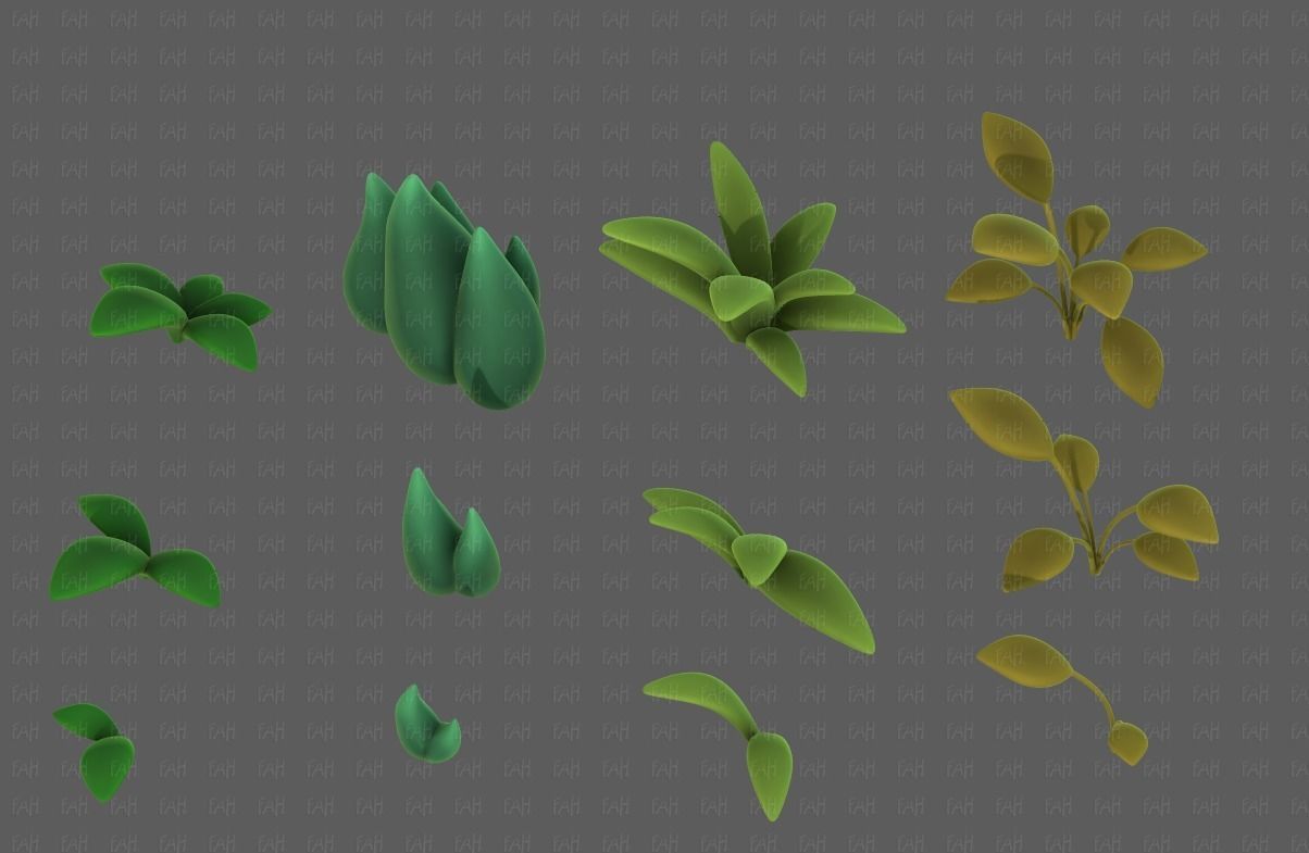 Trees Cartoon V41 Low-poly 3D model_4