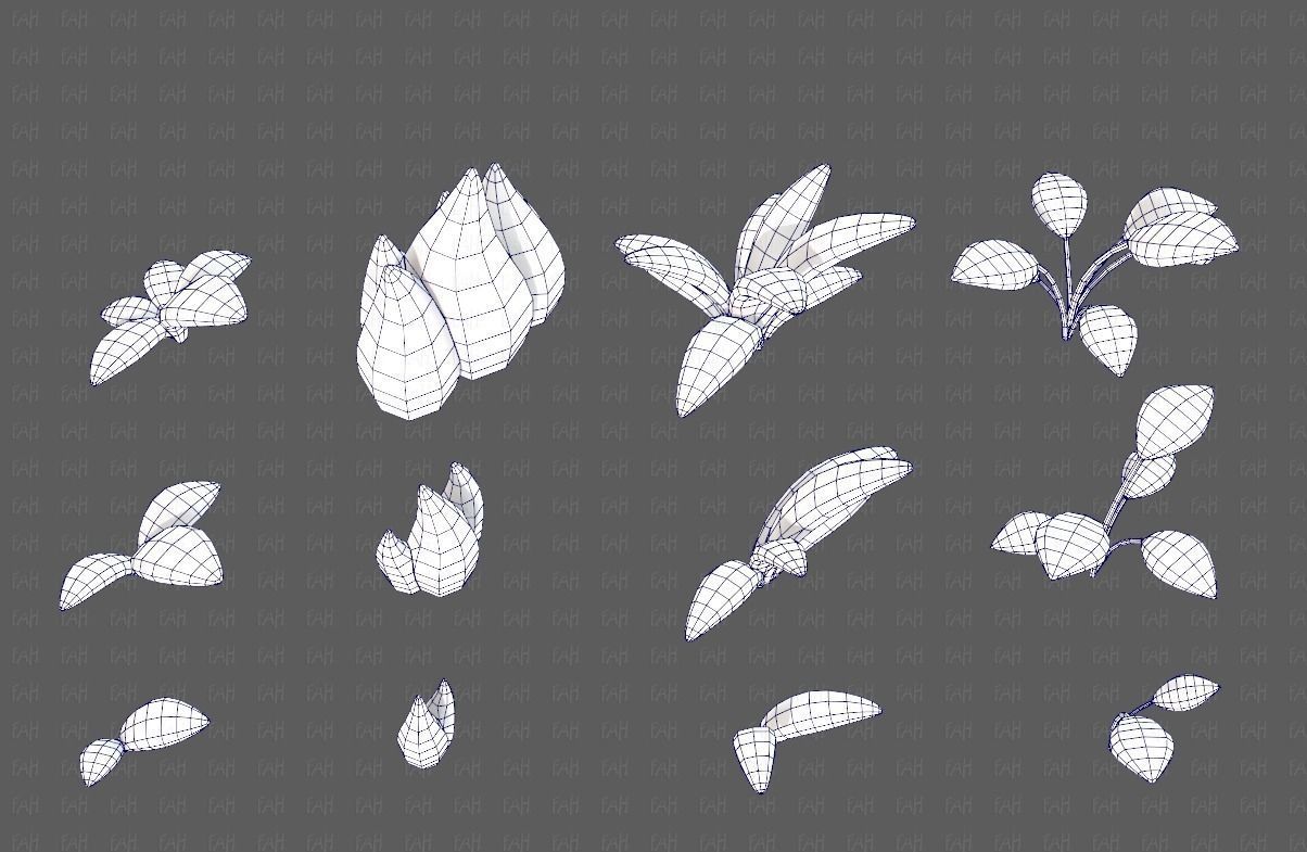 Trees Cartoon V41 Low-poly 3D model_31