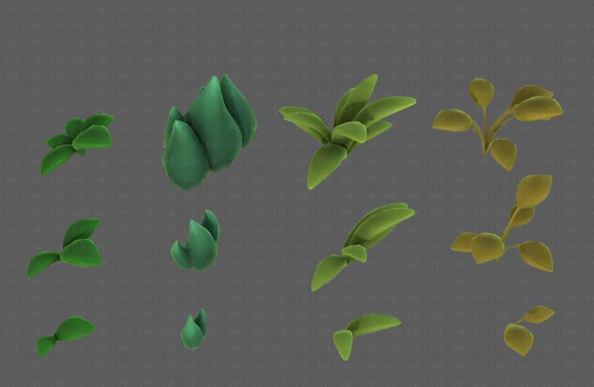 Trees Cartoon V41 Low-poly 3D model_22