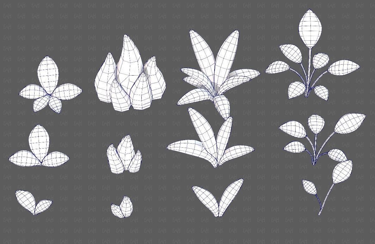 Trees Cartoon V41 Low-poly 3D model_25