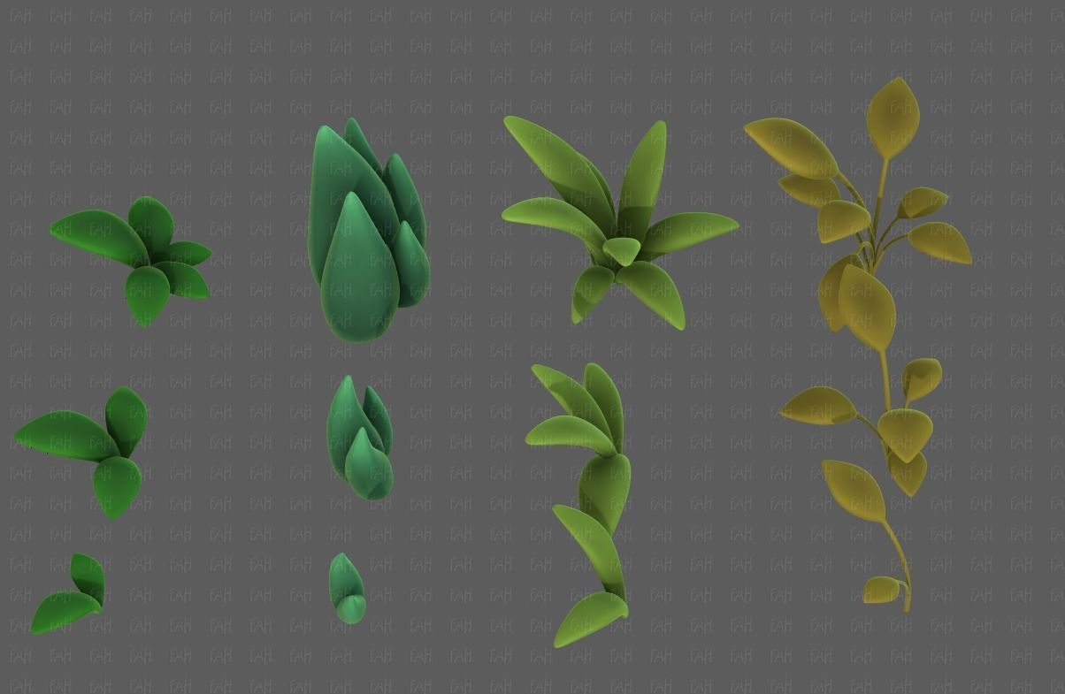 Trees Cartoon V41 Low-poly 3D model_3