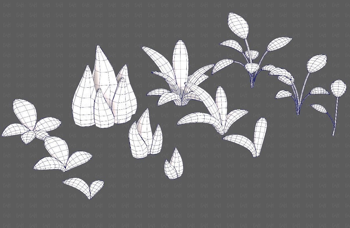 Trees Cartoon V41 Low-poly 3D model_44