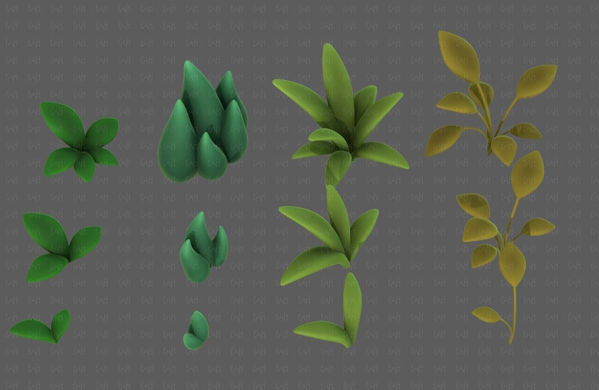 Trees Cartoon V41 Low-poly 3D model_2
