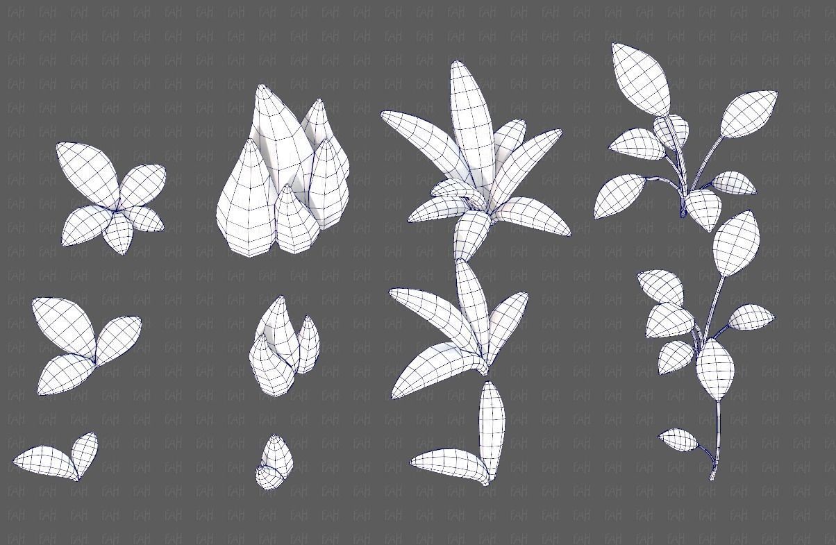 Trees Cartoon V41 Low-poly 3D model_26