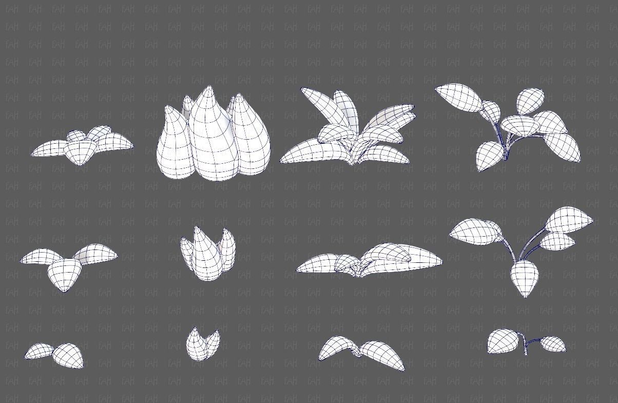 Trees Cartoon V41 Low-poly 3D model_13