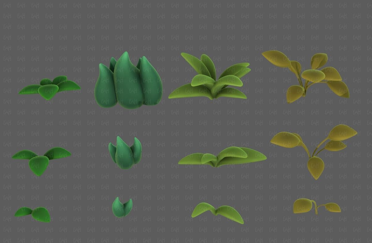 Trees Cartoon V41 Low-poly 3D model_5