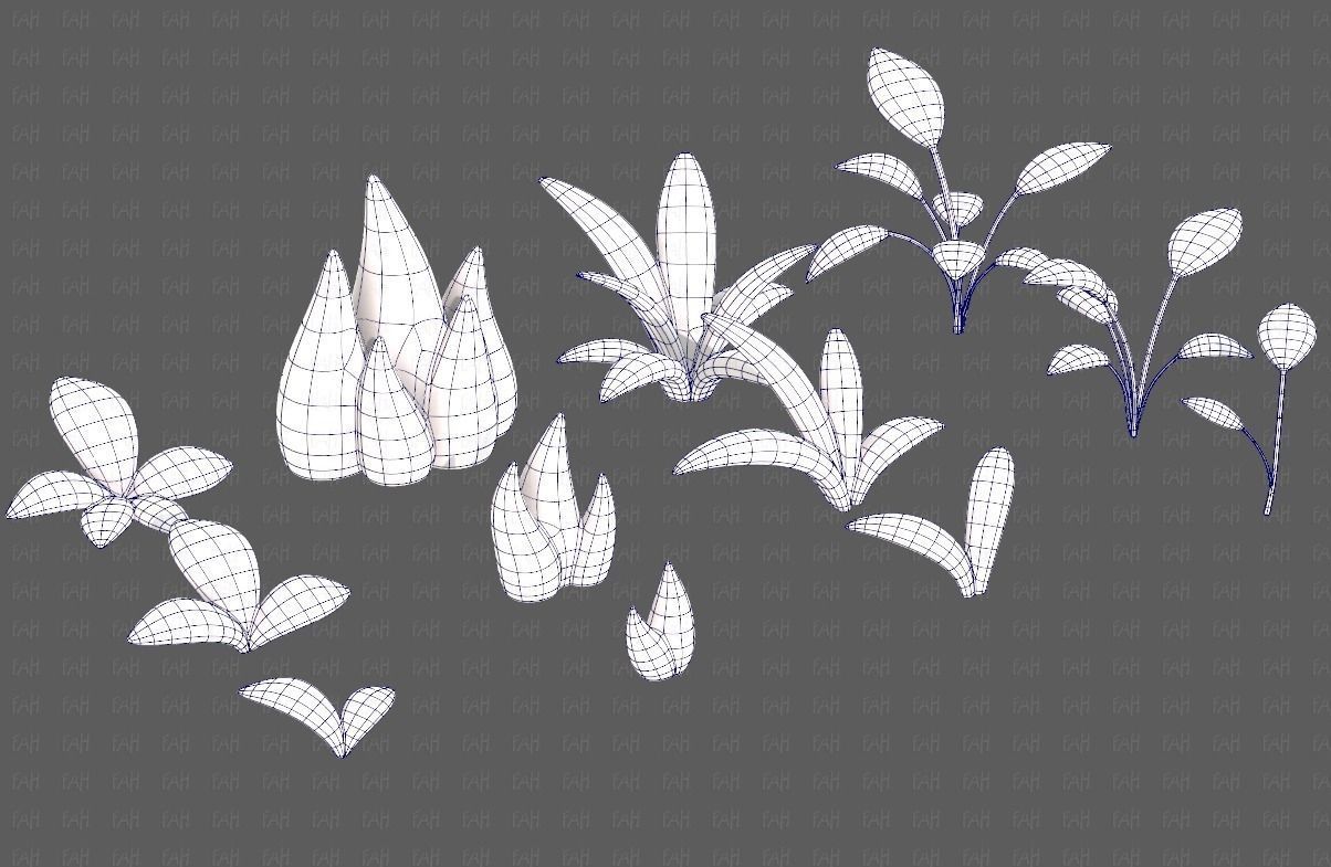 Trees Cartoon V41 Low-poly 3D model_42