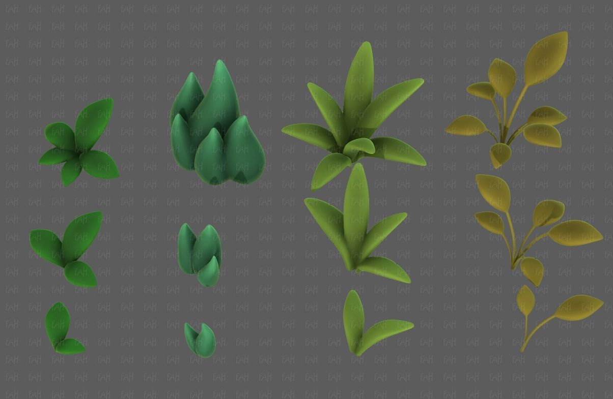 Trees Cartoon V41 Low-poly 3D model_8