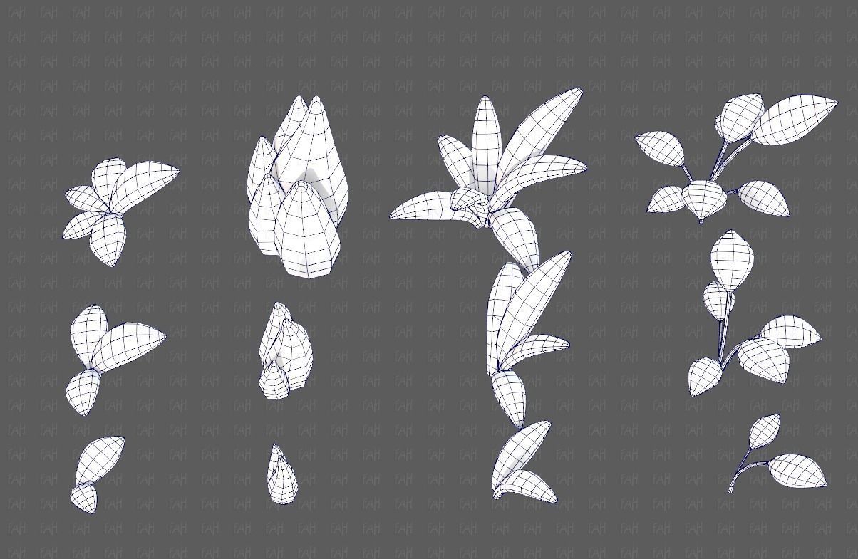 Trees Cartoon V41 Low-poly 3D model_30