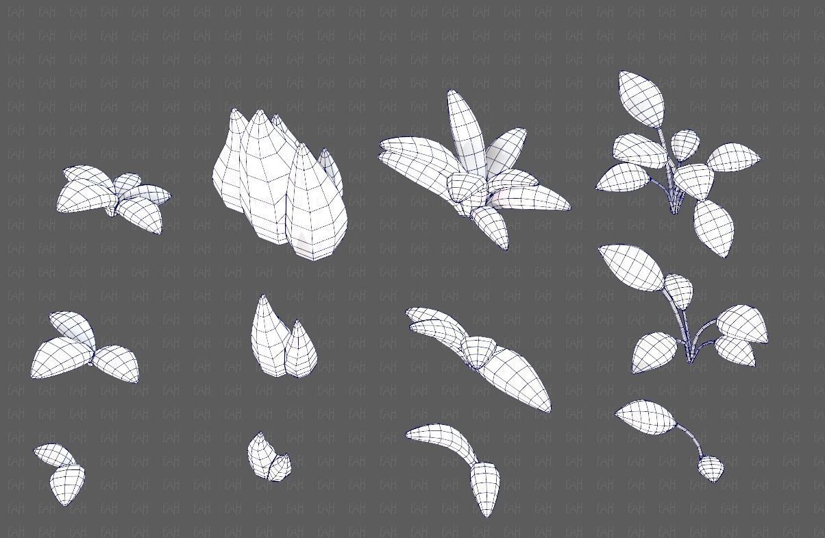 Trees Cartoon V41 Low-poly 3D model_28