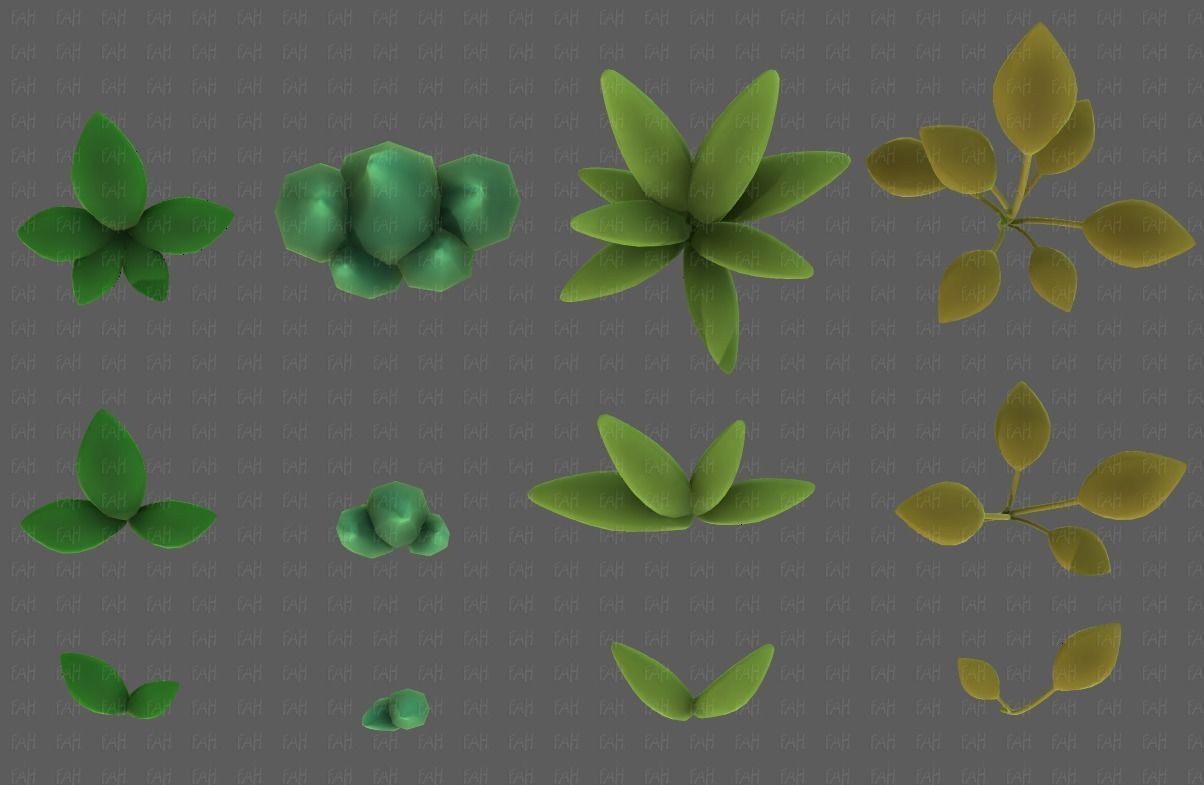 Trees Cartoon V41 Low-poly 3D model_35