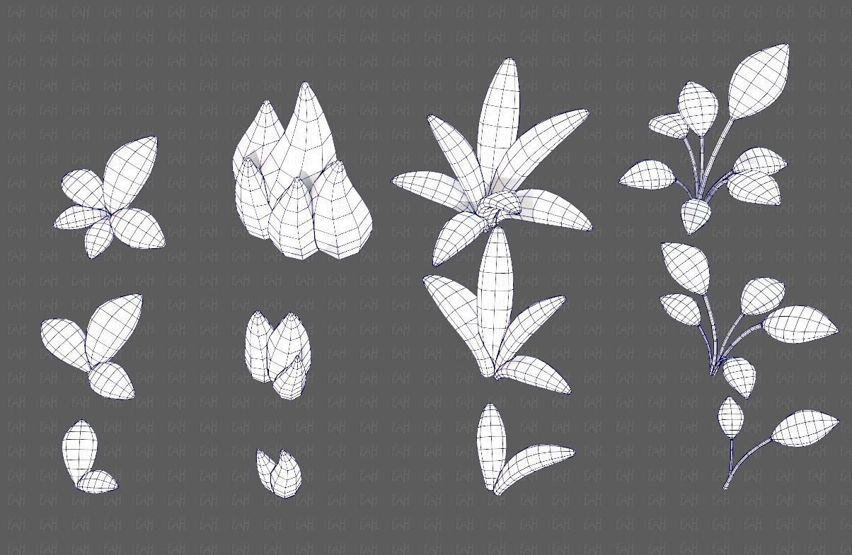 Trees Cartoon V41 Low-poly 3D model_32