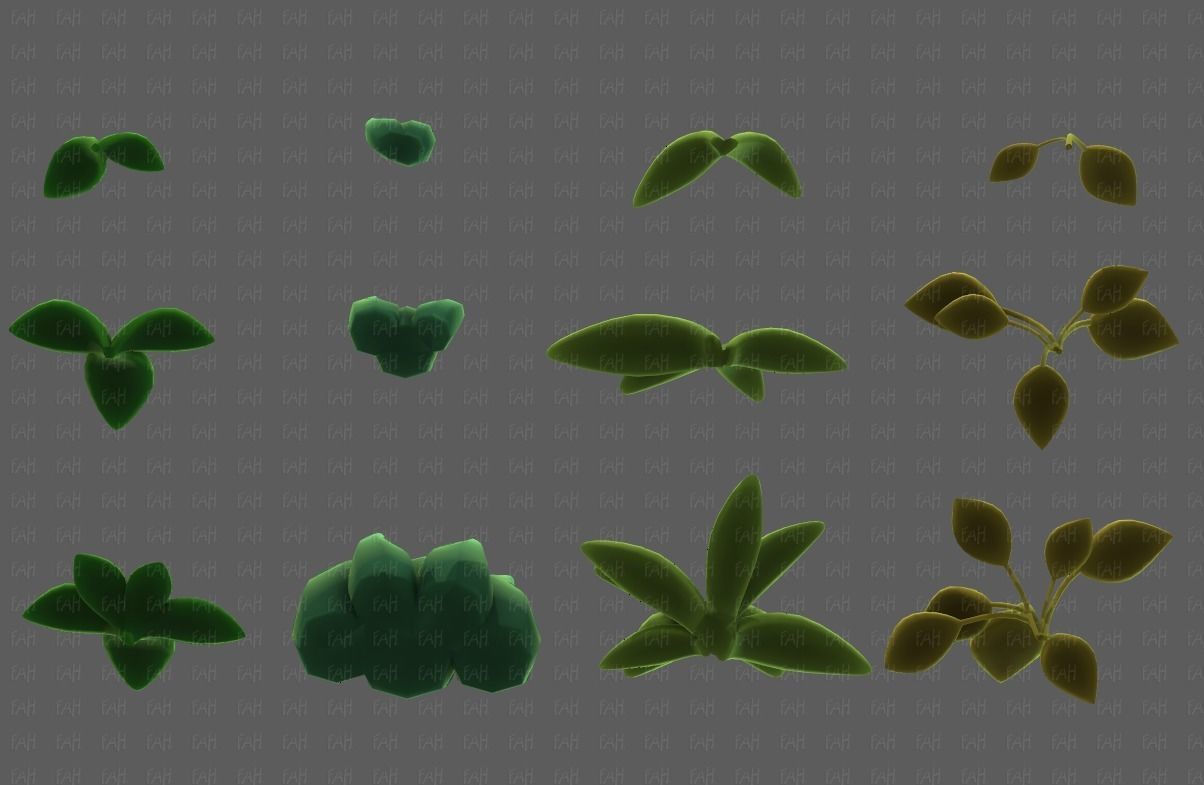 Trees Cartoon V41 Low-poly 3D model_39