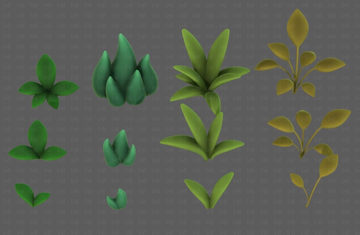 Trees Cartoon V41 Low-poly 3D model_1