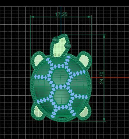 Turtle pendant 3D print model_5