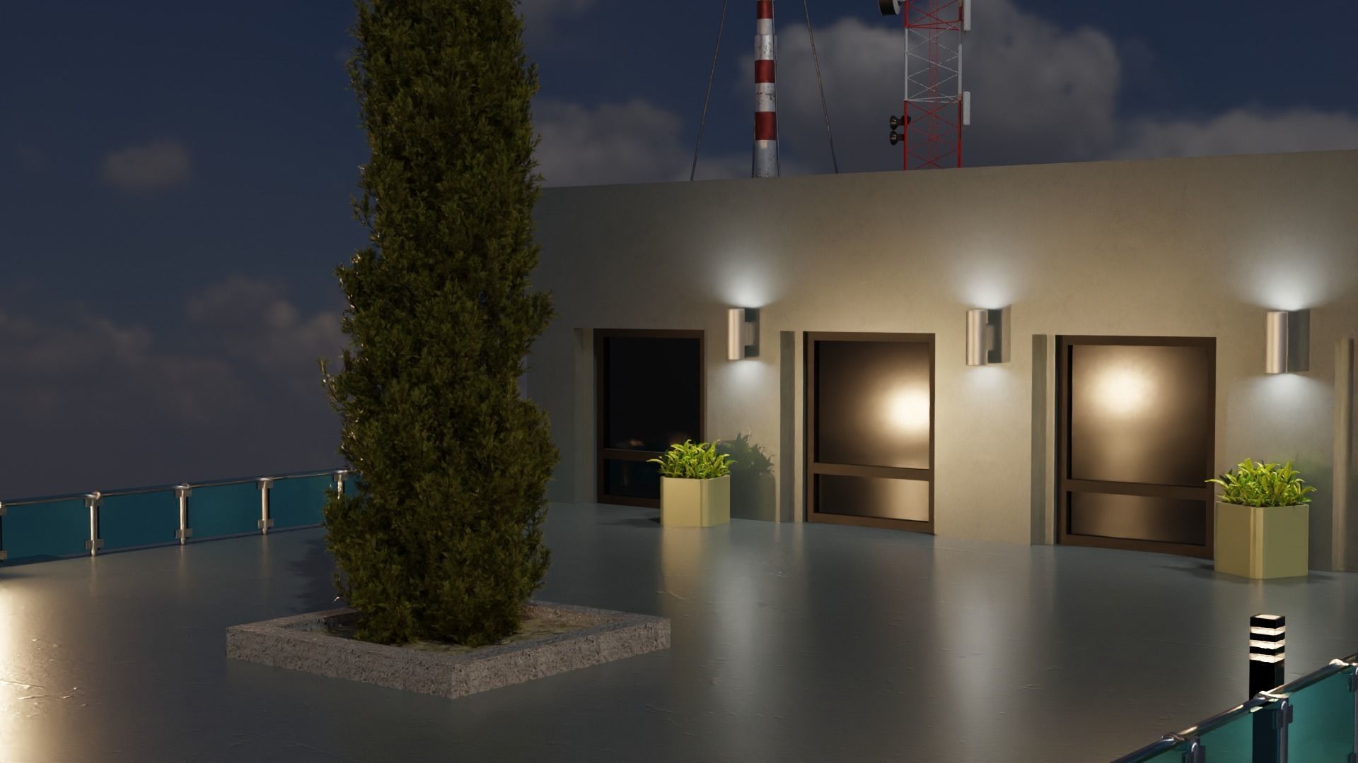 modern skyscraper showroom 3D model 3D model_7
