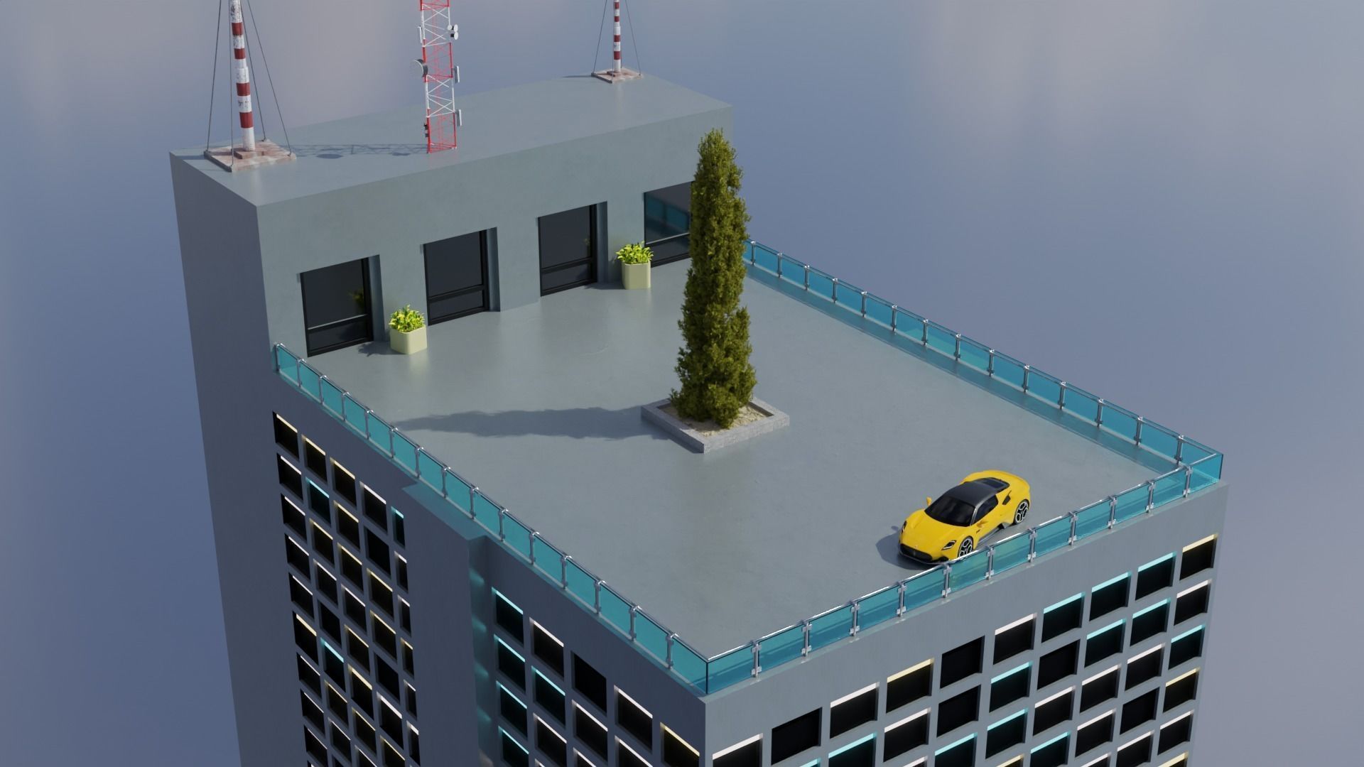 modern skyscraper showroom 3D model 3D model_10