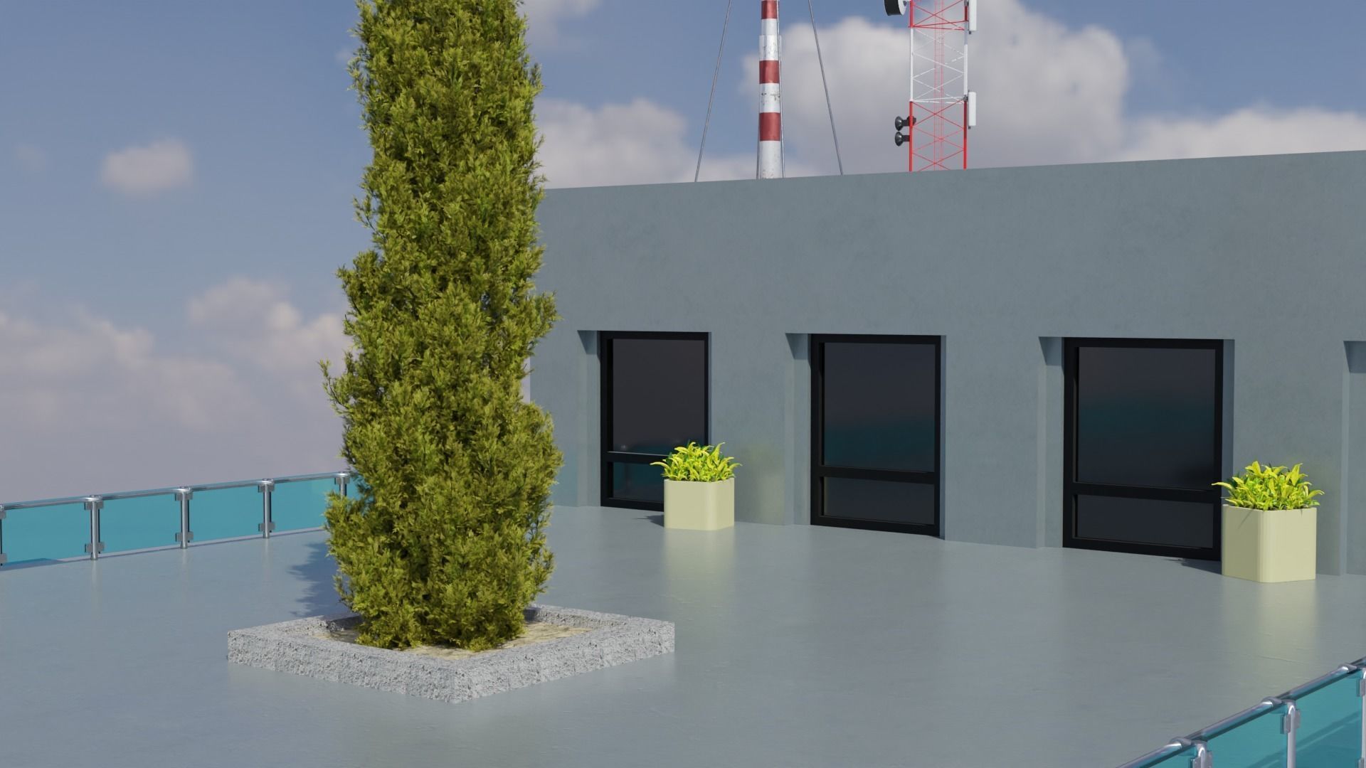 modern skyscraper showroom 3D model 3D model_6