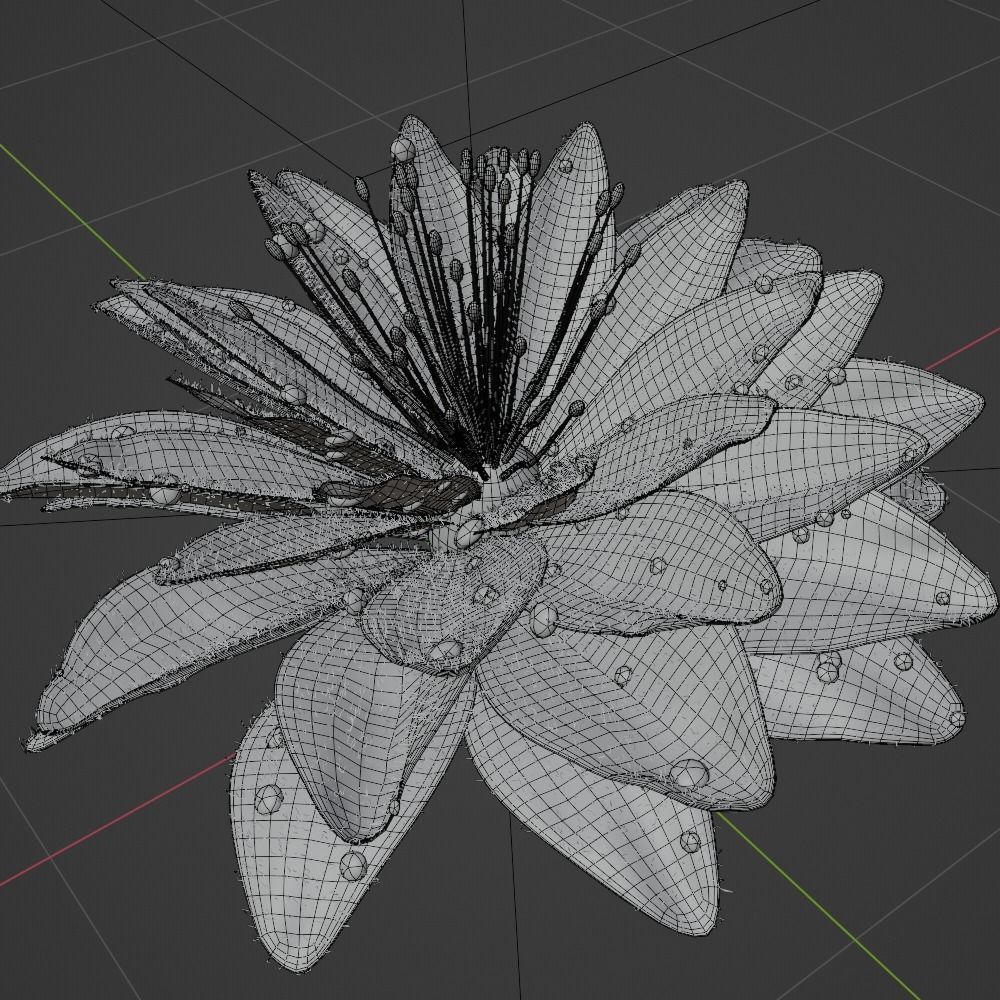 Unique Flower 05 3D model_3