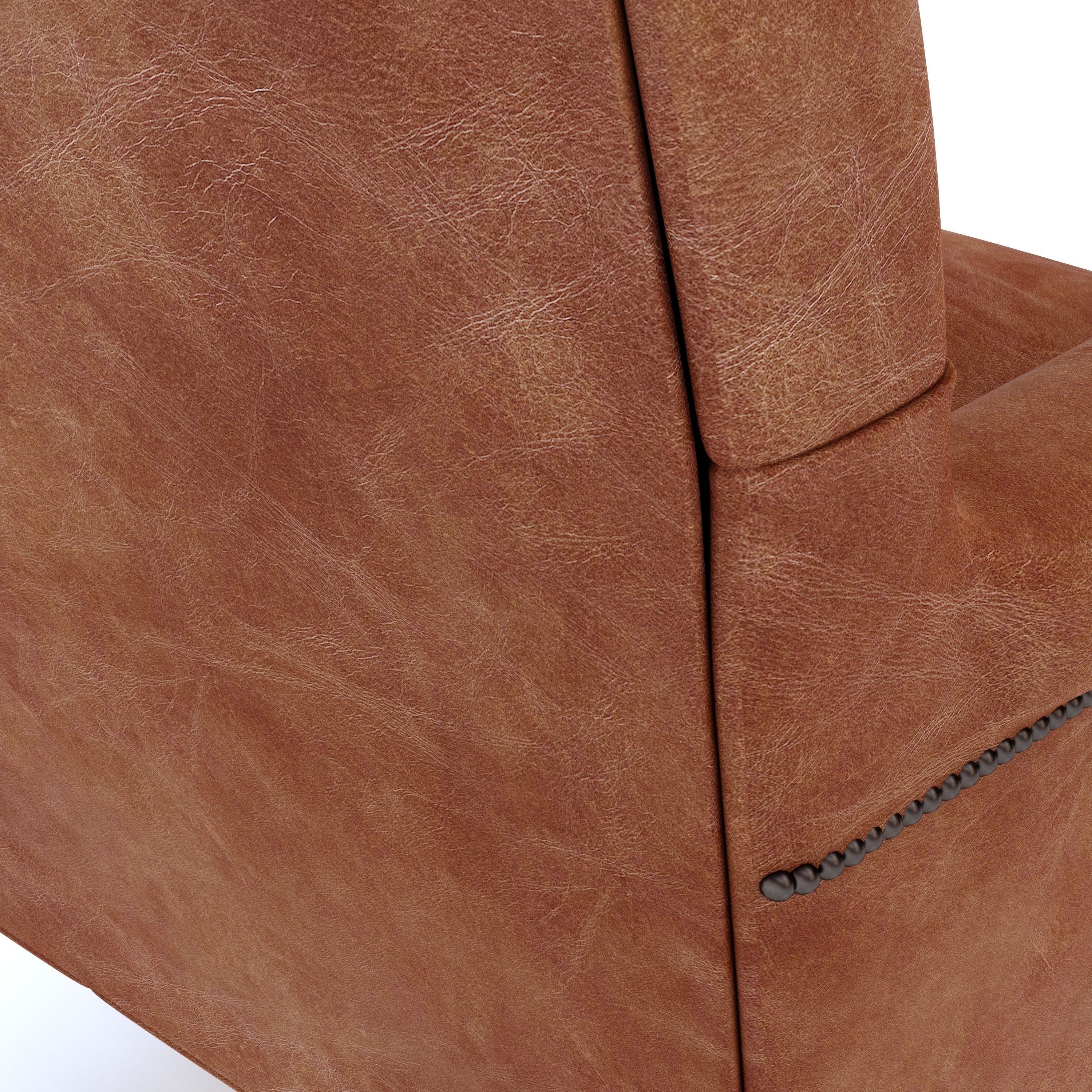 Leather Wing Chair 3D model_8