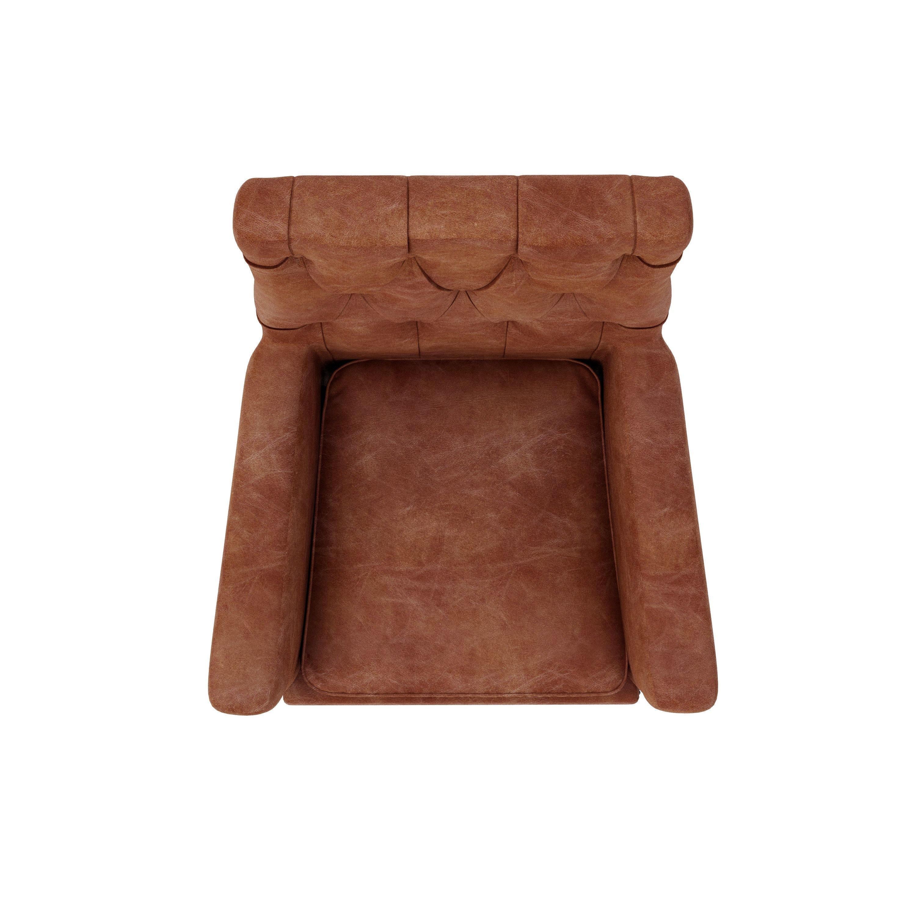 Leather Wing Chair 3D model_7