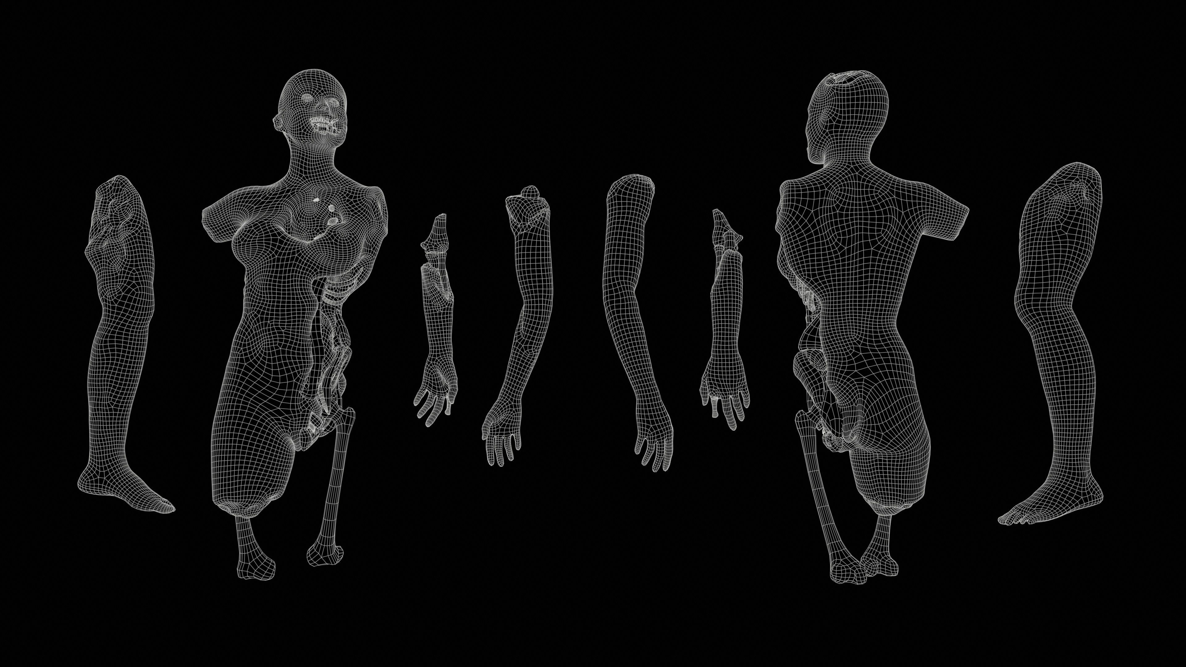 Gore Pack Barrel With Flesh and Tools Low-poly 3D model_3