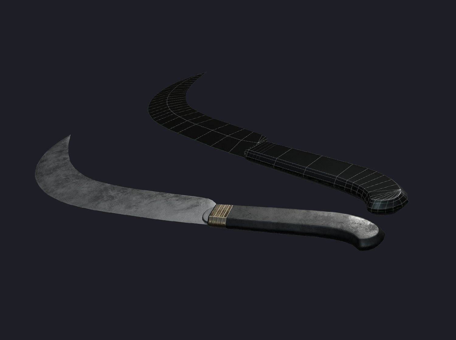 Gore Pack Barrel With Flesh and Tools Low-poly 3D model_2