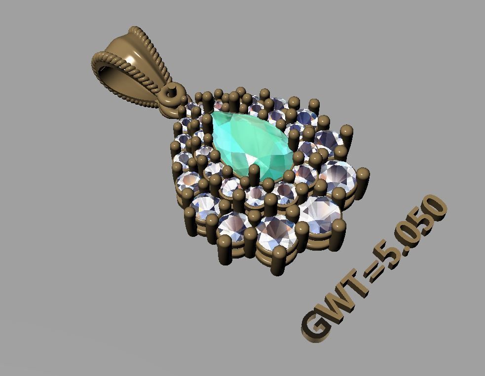 Fashion unique pendent 3D model_1