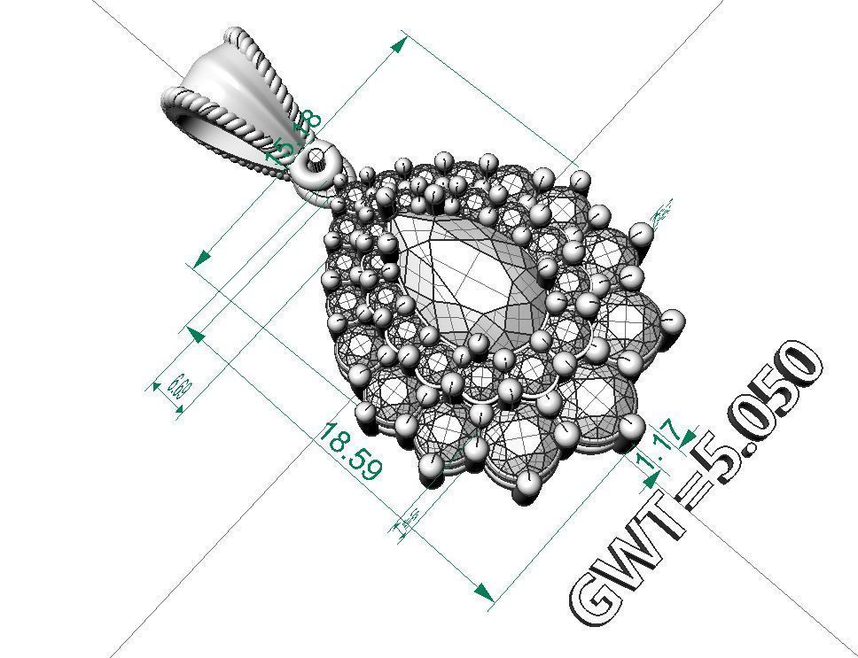 Fashion unique pendent 3D model_2