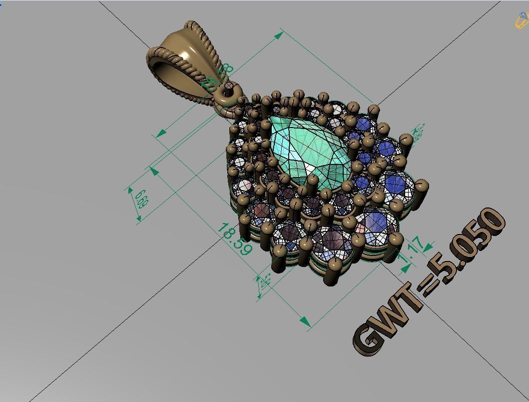 Fashion unique pendent 3D model_3