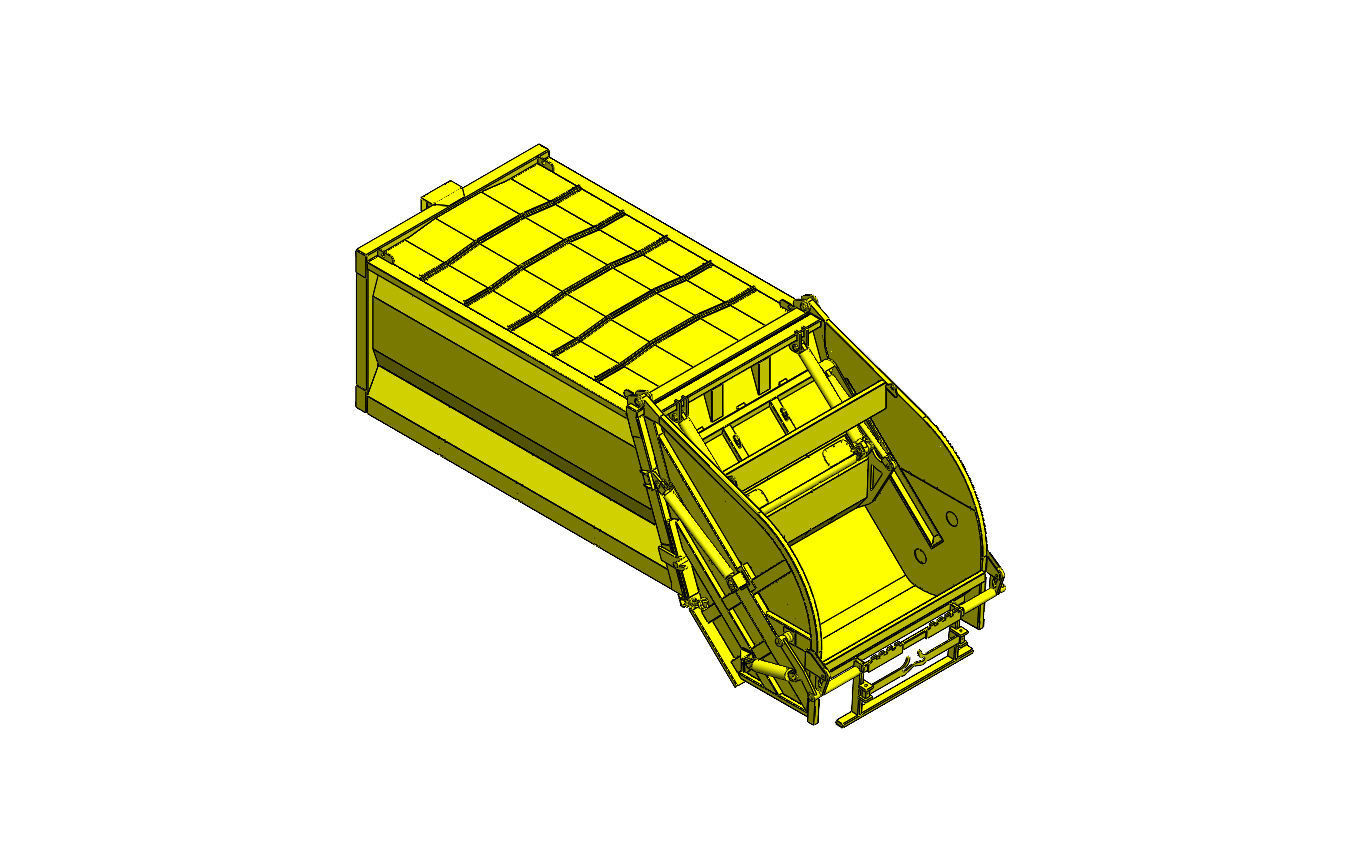 Refuse Compactor Vehicle 14 CuM Capacity 3D model_3