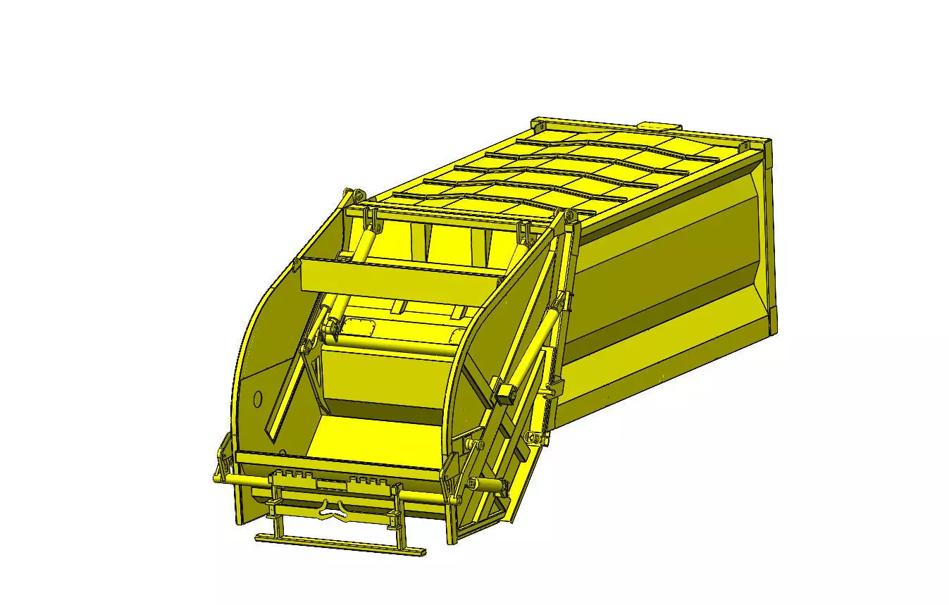 Refuse Compactor Vehicle 14 CuM Capacity 3D model_0