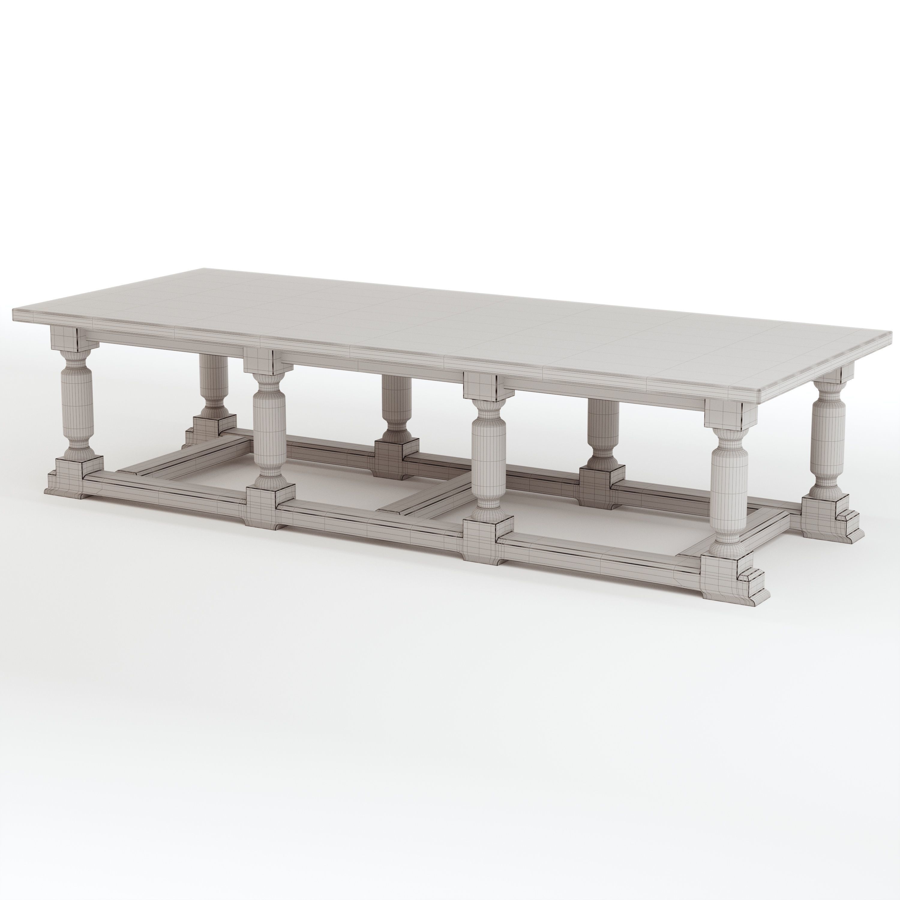 Castle Style Dining Table 3D model_10