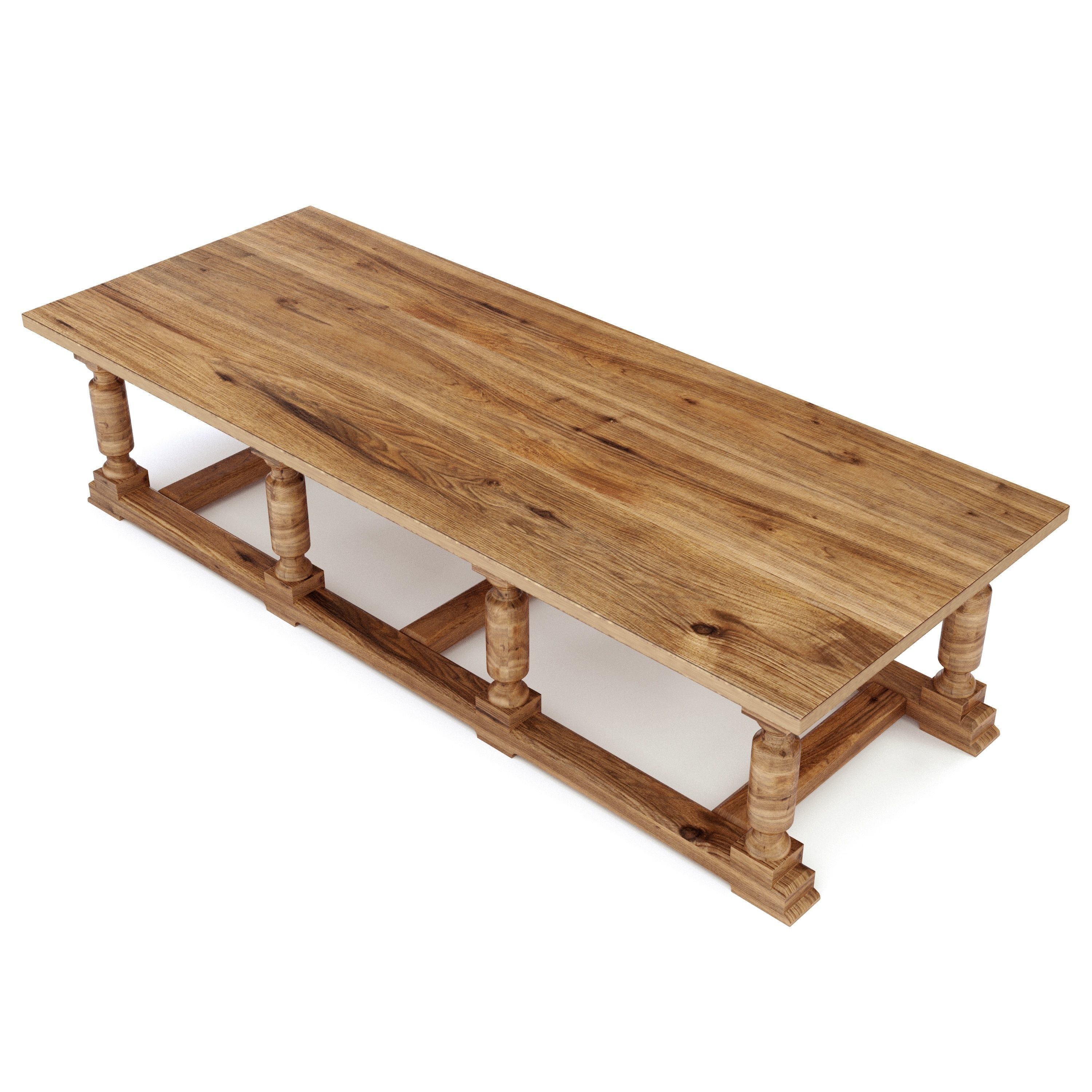 Castle Style Dining Table 3D model_1