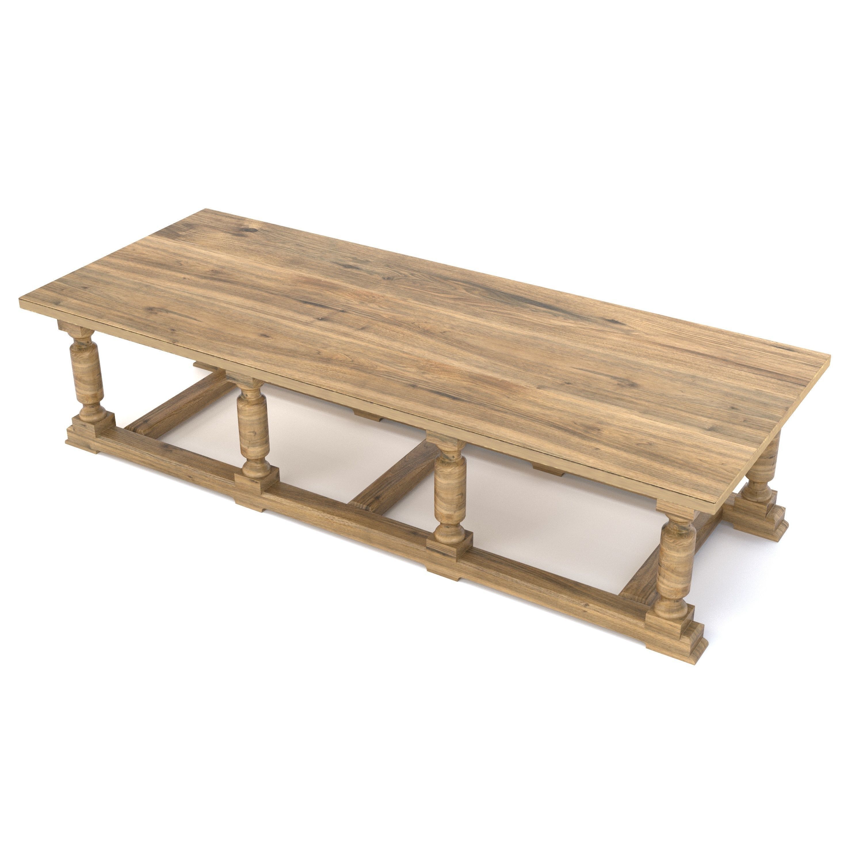 Castle Style Dining Table 3D model_6