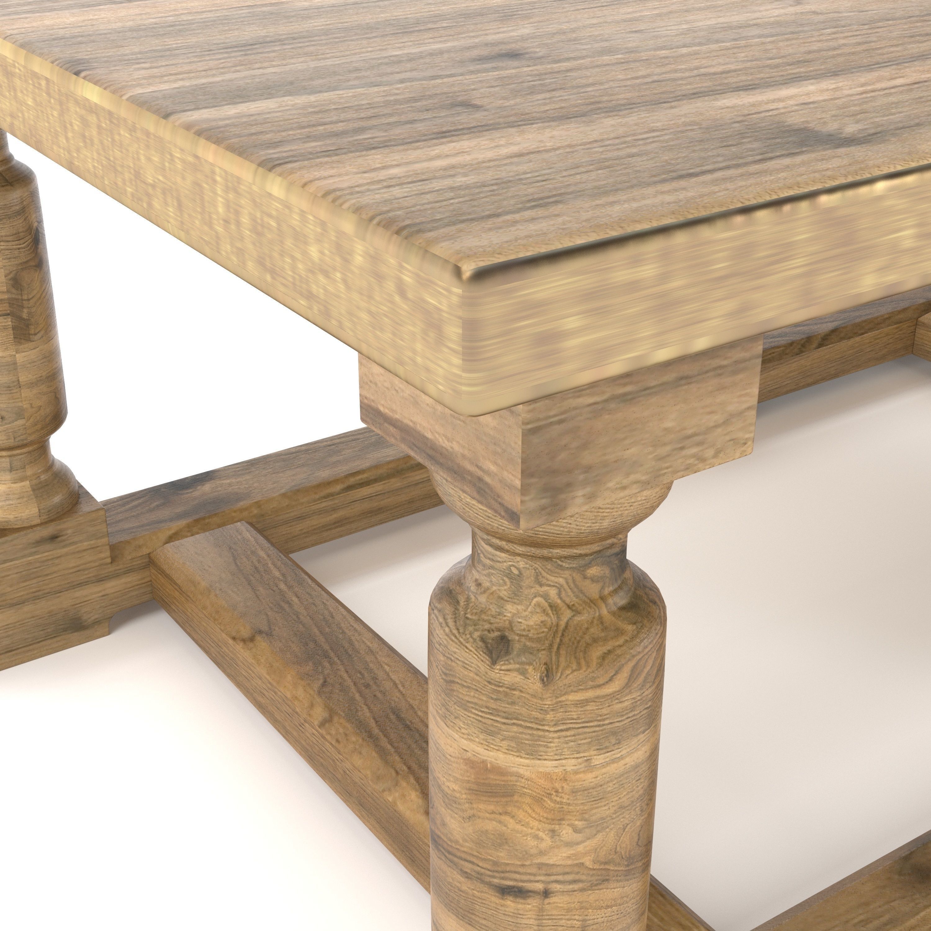 Castle Style Dining Table 3D model_8
