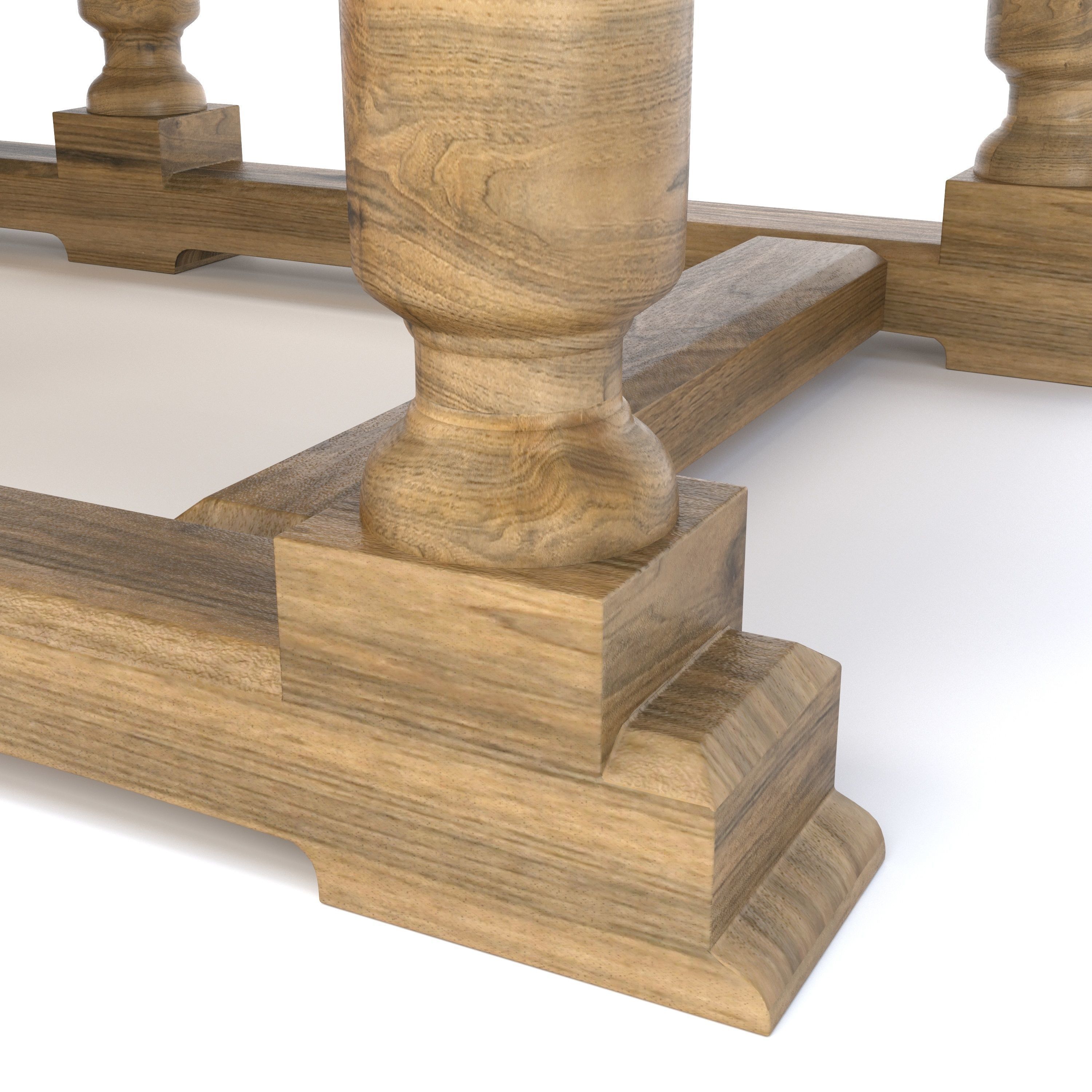 Castle Style Dining Table 3D model_9