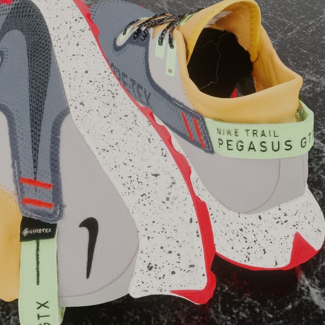 NIKE 3D SHOES - PEGASUS TRAIL 2 Low-poly 3D model_10