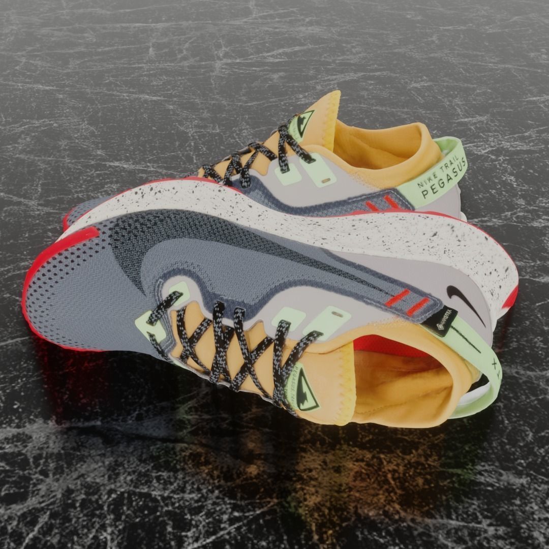 NIKE 3D SHOES - PEGASUS TRAIL 2 Low-poly 3D model_7