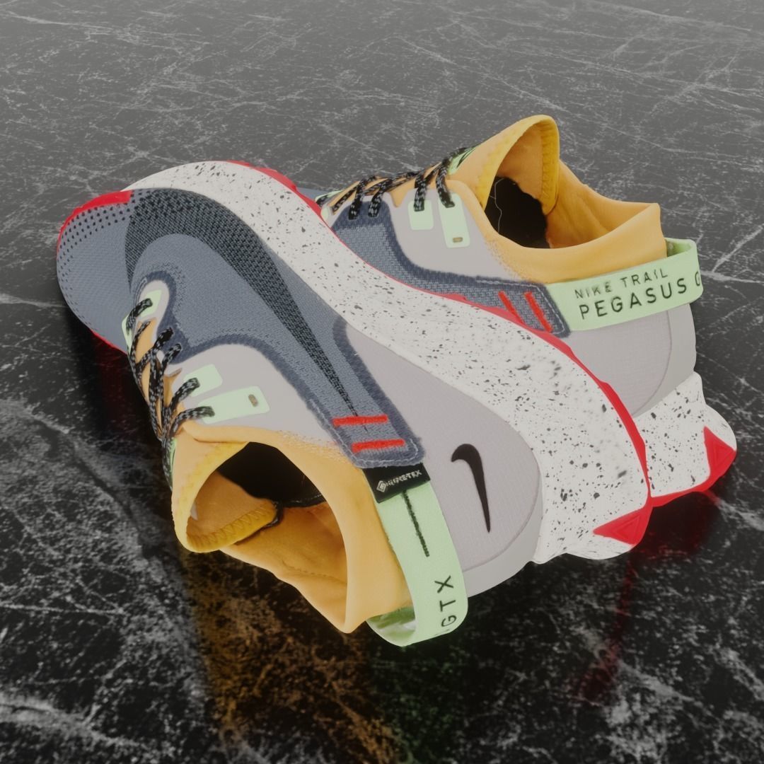 NIKE 3D SHOES - PEGASUS TRAIL 2 Low-poly 3D model_6