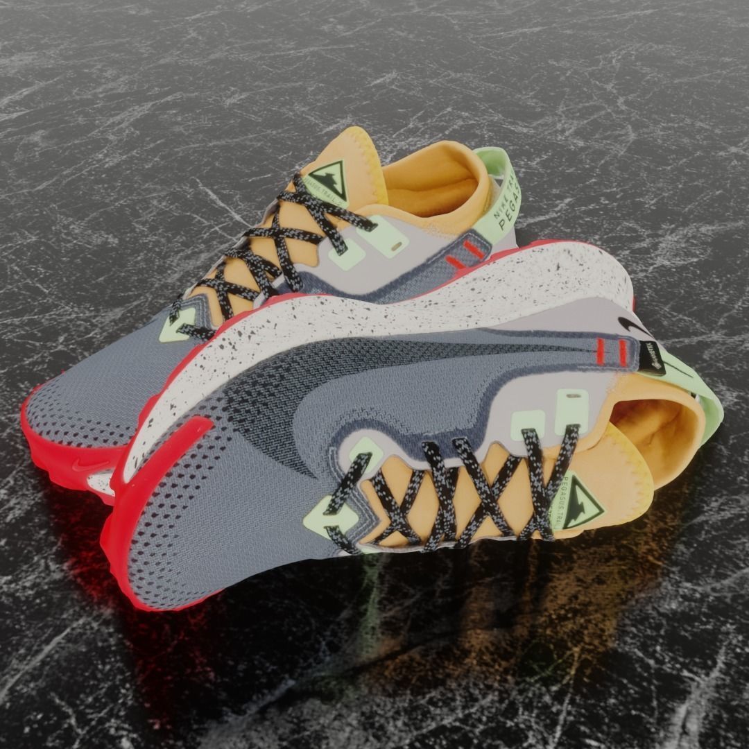 NIKE 3D SHOES - PEGASUS TRAIL 2 Low-poly 3D model_1