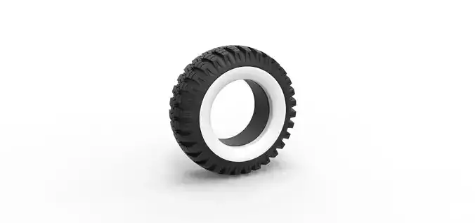 Military Ural Whitewall tire O-47A Scale 1 to 25