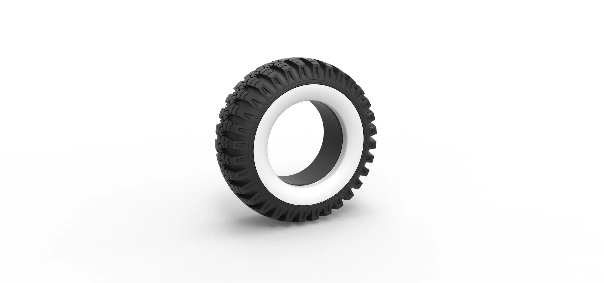 Military Ural Whitewall tire O-47A Scale 1 to 25 3D print model