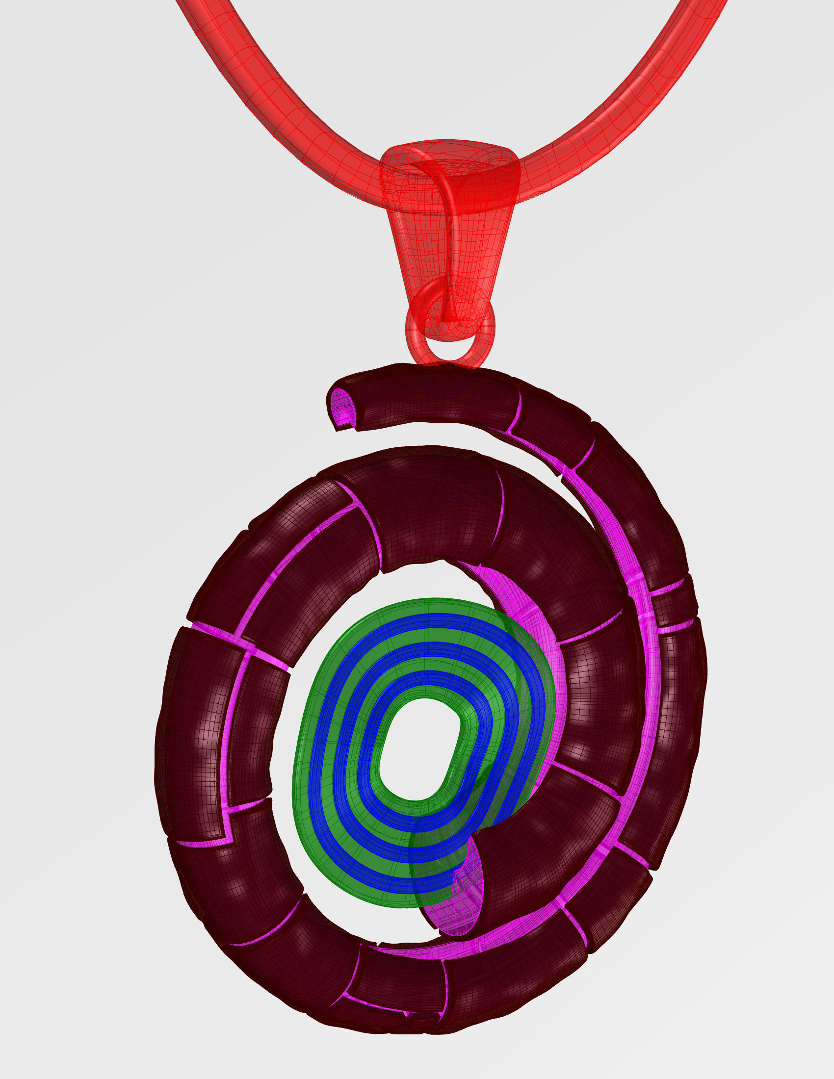 Pendant spiral v1 3D print model_1