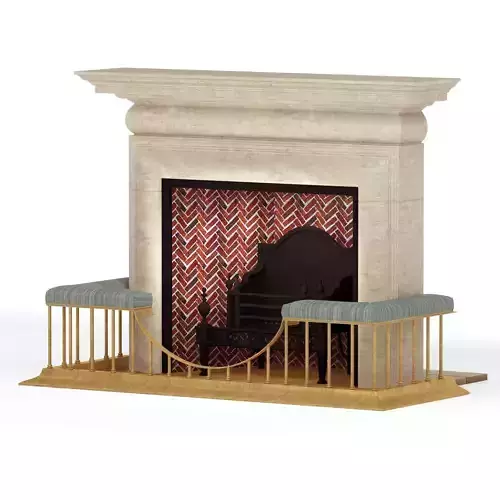 Georgian Styles Fire Place with Basket and Seat