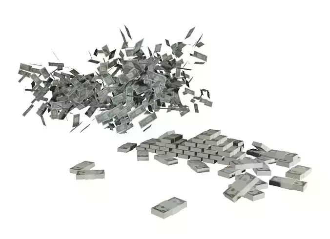 USD Money Piles Stacks 3D MODEL 