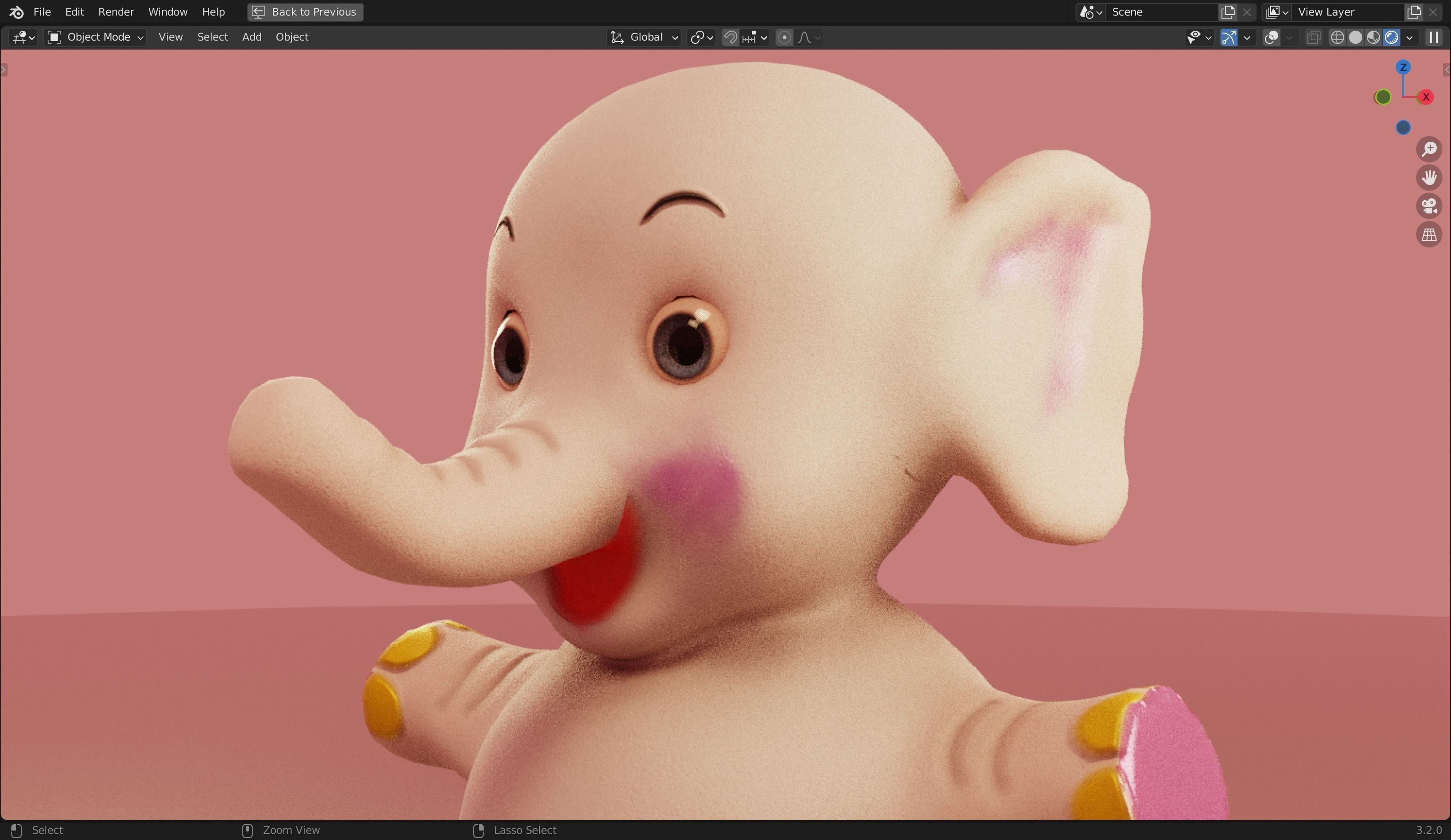 Elephant 3D Model Inspired by a book of Roberts Elizabeth Low-poly 3D model_21