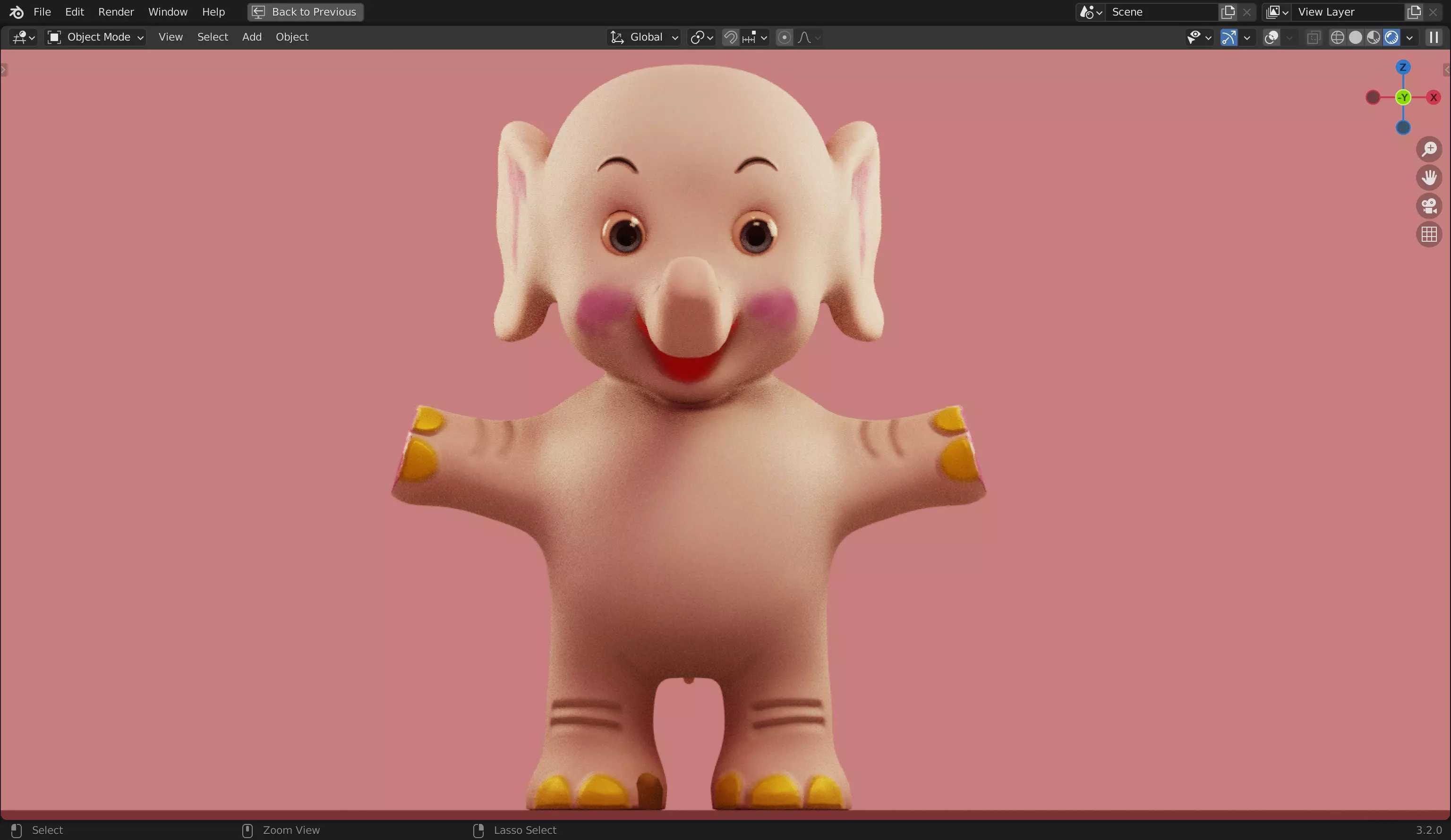 Elephant 3D Model Inspired by a book of Roberts Elizabeth Low-poly 3D model_0