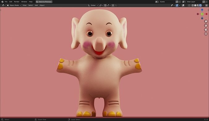 Elephant 3D Model Inspired by a book of Roberts Elizabeth Low-poly 3D model